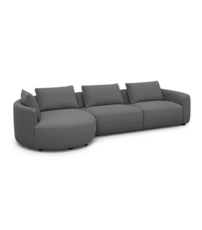 canapé moderne NOVA gris anthracite en tissu bouclette
