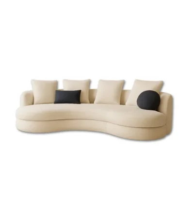 Canapé VELUNA design crème haut de gamme avec courbes élégantes