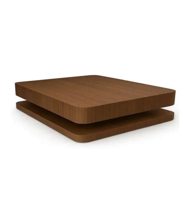 Table basse OKA en bois noyer à double plateau