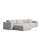 Canapé MODULO en velours gris modulaire et moderne