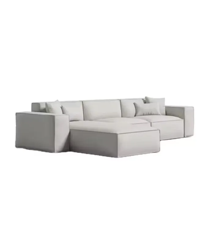 Canapé MODULO en velours gris modulaire et moderne