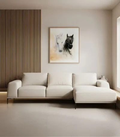 Canapé OASIS – canapé moderne beige en tissu HR